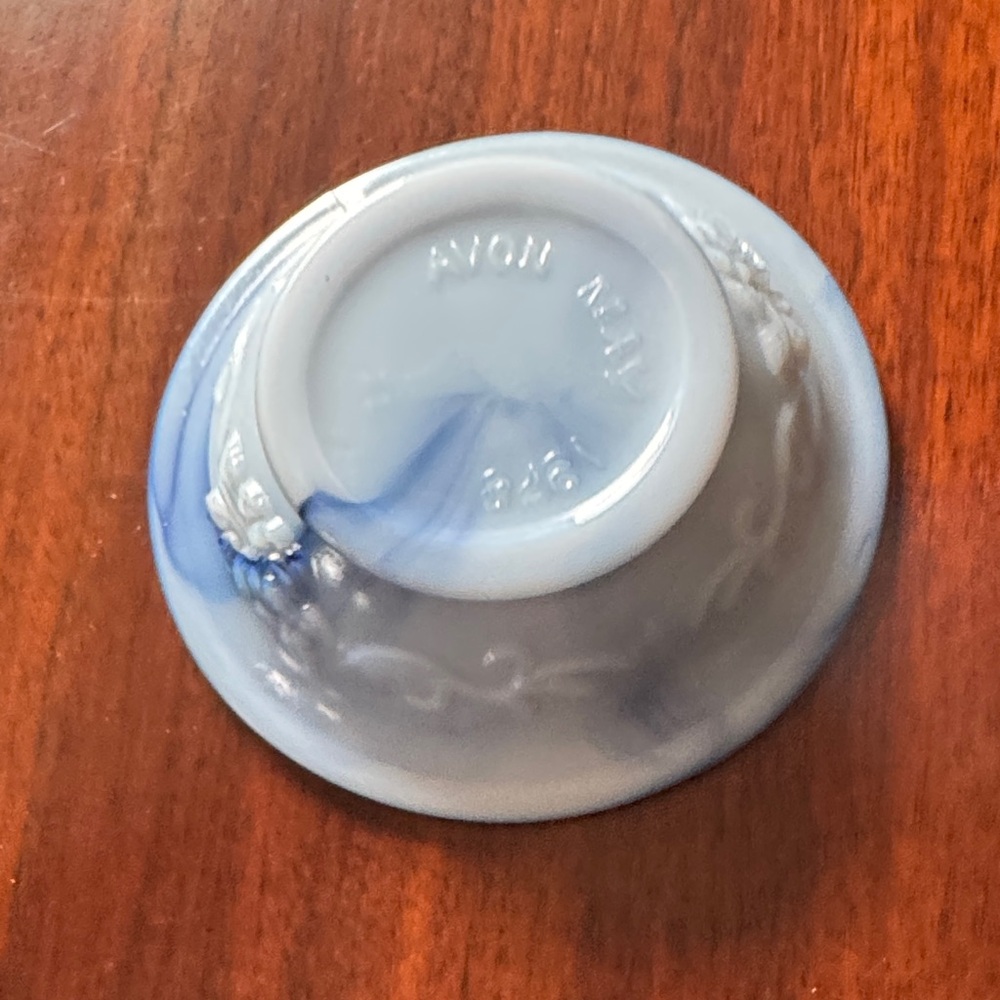 Avon Ceramic Bowl with Blue and White Design